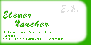 elemer mancher business card